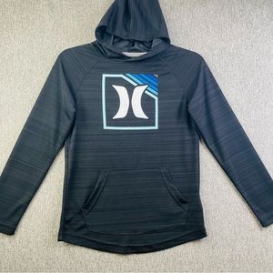 Hurley Performance Pullover Hooded Long Sleeve Black H2O Dri Youth Sz M (10-12)